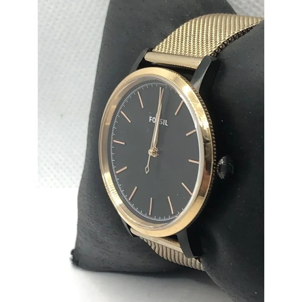 Fossil ES4467 Women's Stainless Steel Analog Black Dial Quartz Wrist Watch OP493